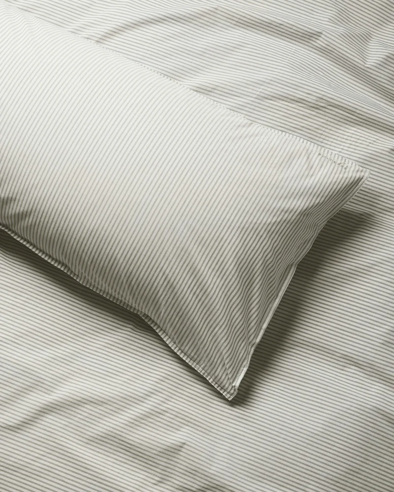 bedMATE Pillowcase Cotton Stripe Olive Ecru