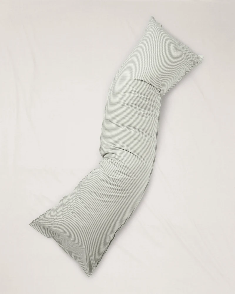 bedMATE Pillowcase Cotton Stripe Olive Ecru
