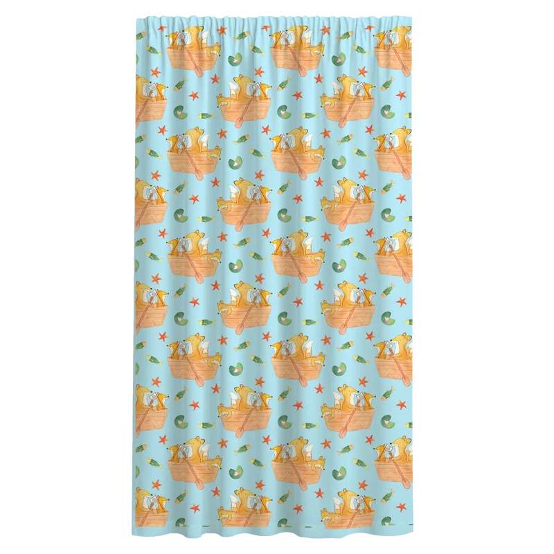 Vorhang Fuchs Kanufahren Muster
