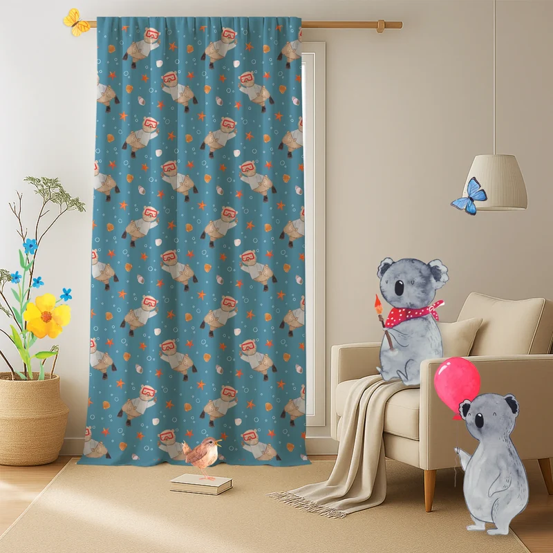Vorhang Bär Tauchen Muster
