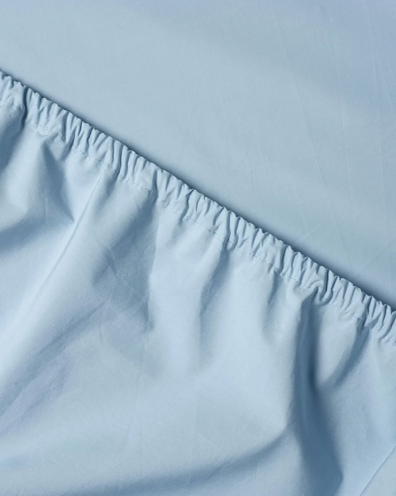 Fitted Sheet Cotton Sky Blue