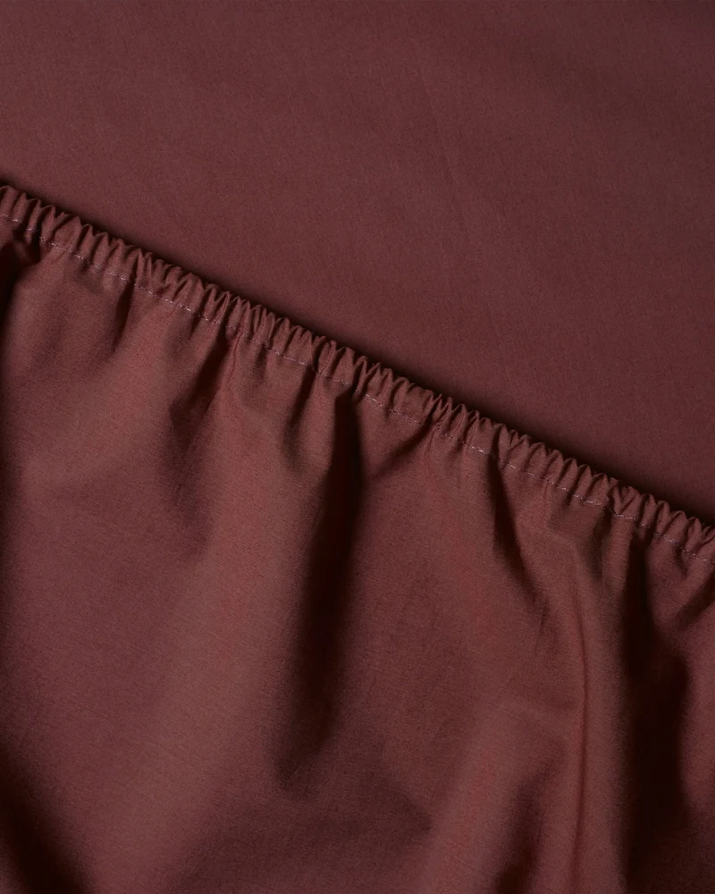 Fitted Sheet Cotton Brique Red