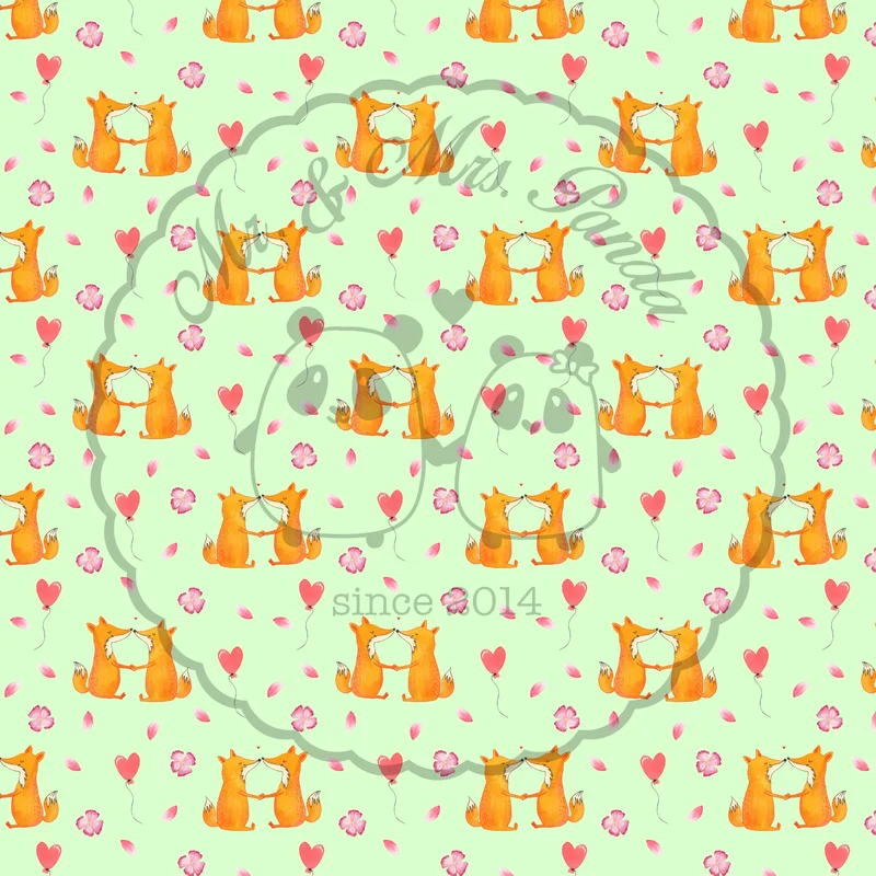 Vorhang Füchse Liebe Muster