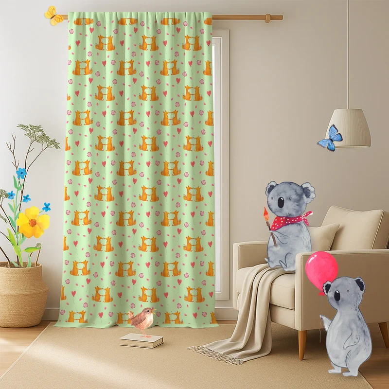 Vorhang Füchse Liebe Muster