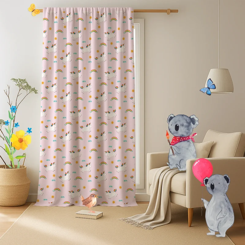 Vorhang Einhorn Happy Muster