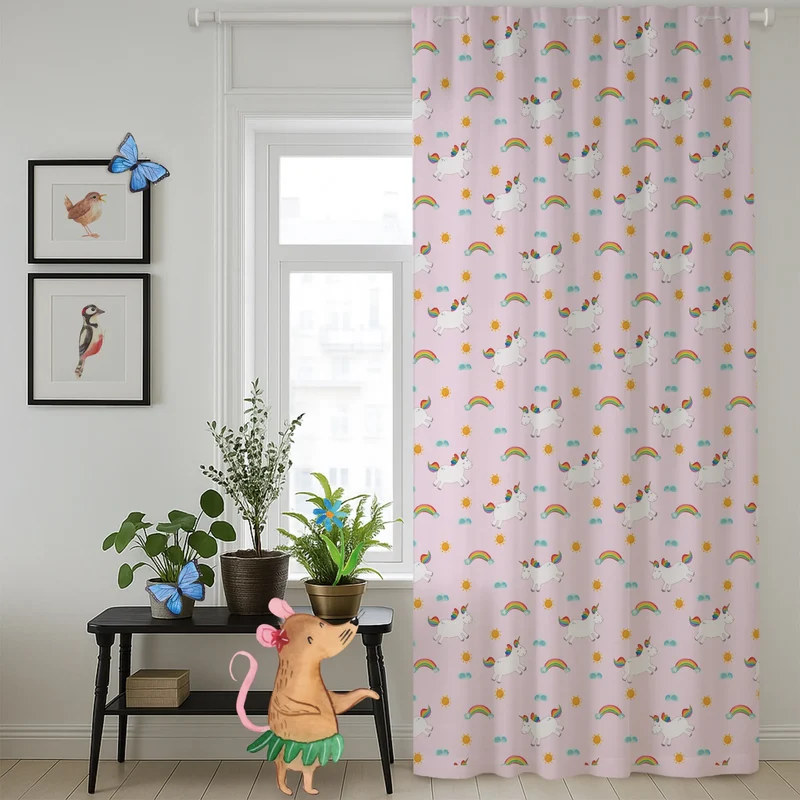 Vorhang Einhorn Happy Muster