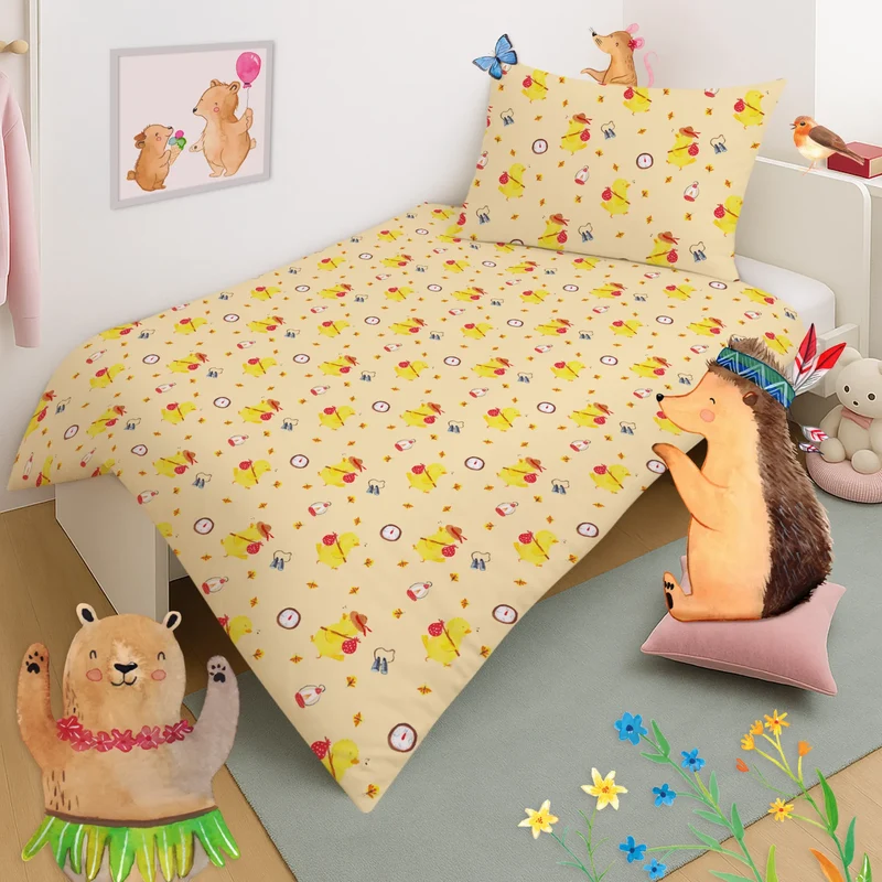 Kinderbettwäsche Küken Wander Muster