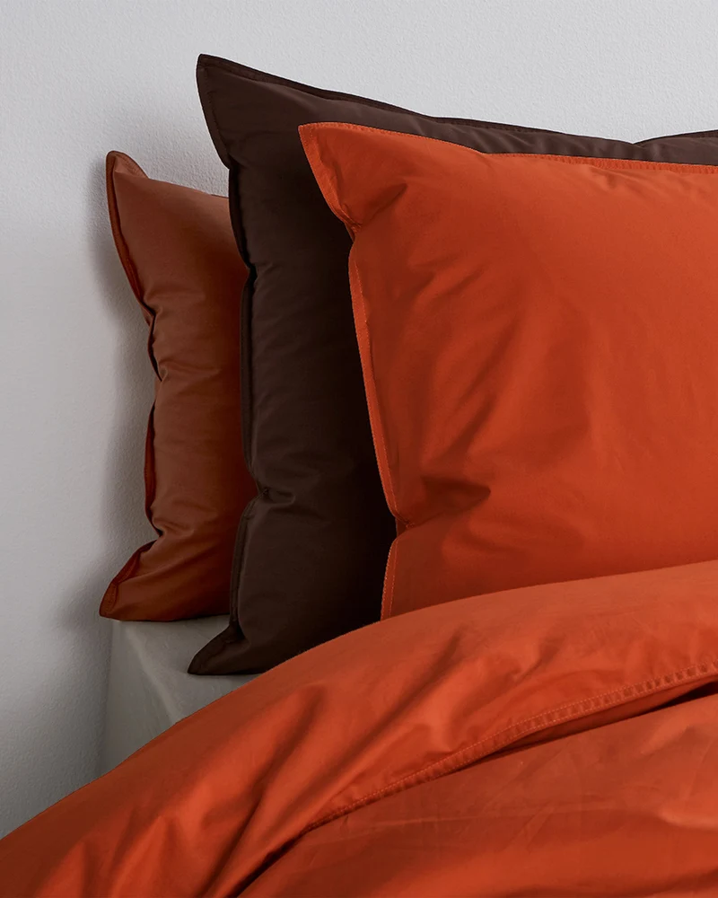 Pillowcase Cotton Poppy Orange