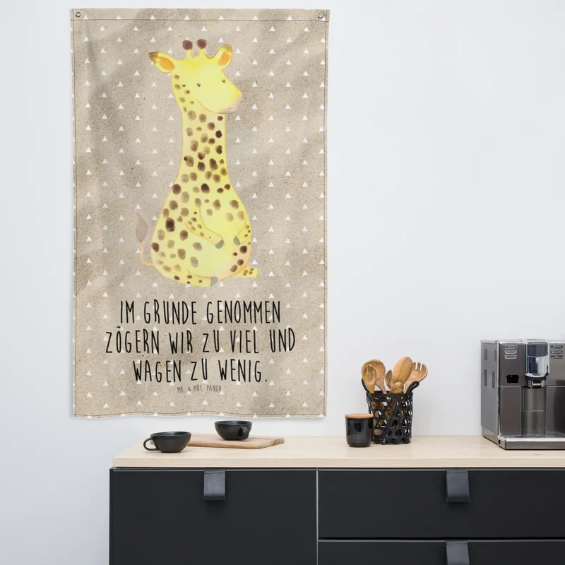 Wandteppich Giraffe Zufrieden