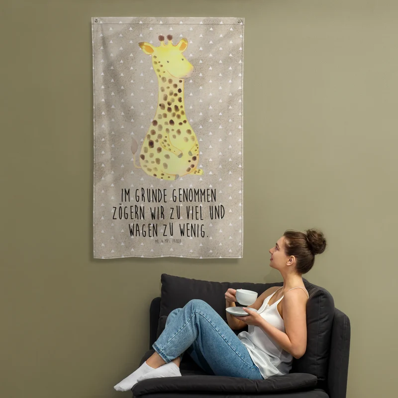 Wandteppich Giraffe Zufrieden