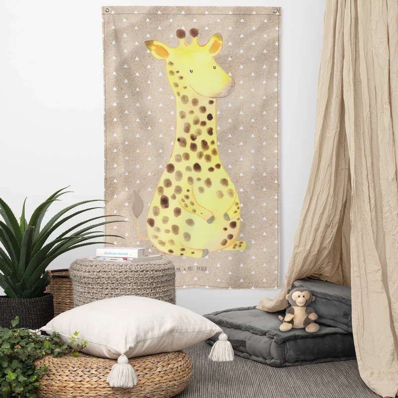 Wandteppich Giraffe Zufrieden