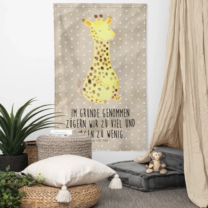 Wandteppich Giraffe Zufrieden