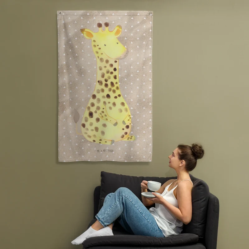 Wandteppich Giraffe Zufrieden