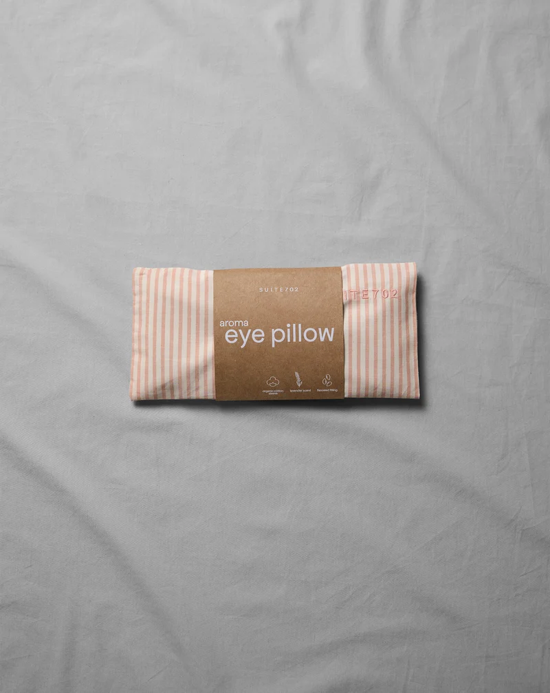 Aroma Eye Pillow Stripe Peach Ecru
