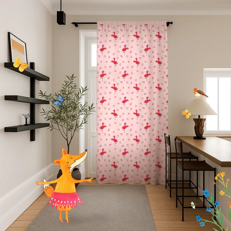 Vorhang Flamingo Yoga Muster