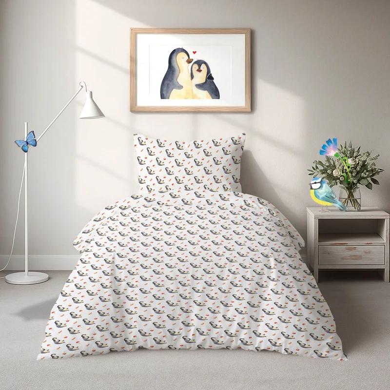 Bettwäsche Pinguin Lachen Muster
