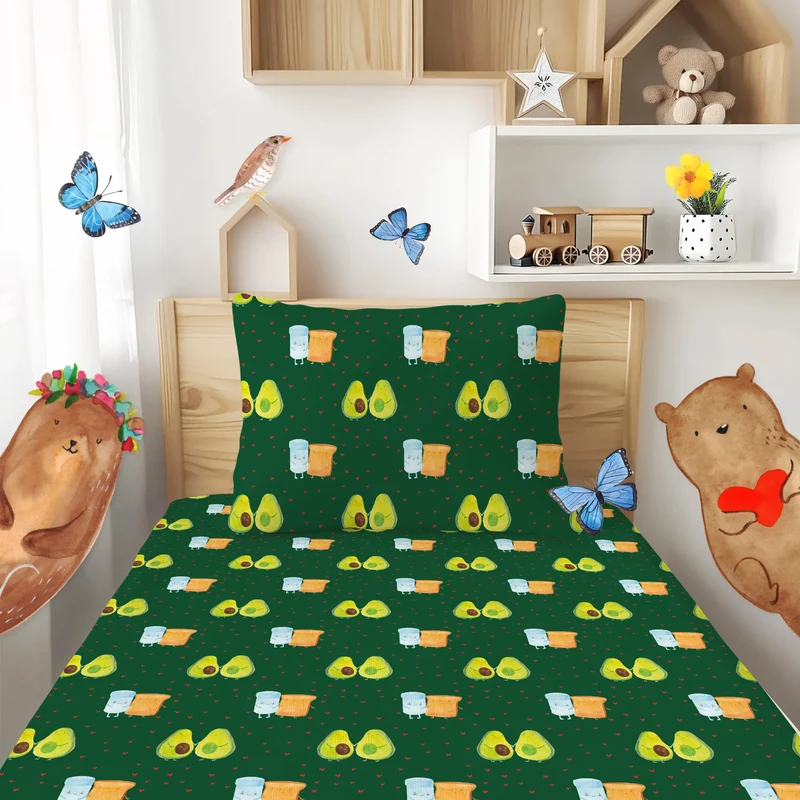 Kinderbettwäsche Avocado Pärchen Muster