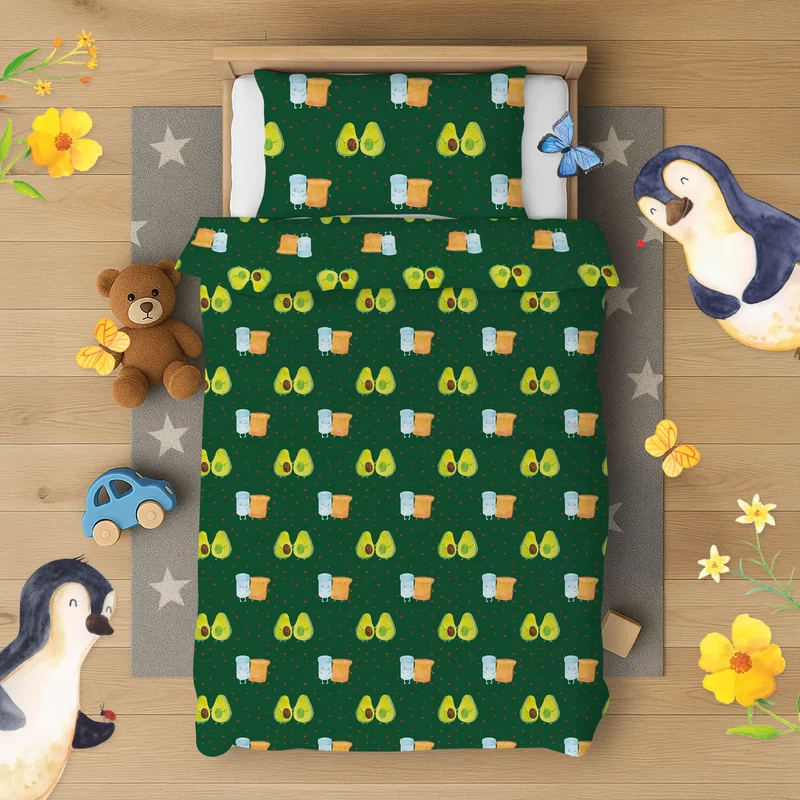 Kinderbettwäsche Avocado Pärchen Muster