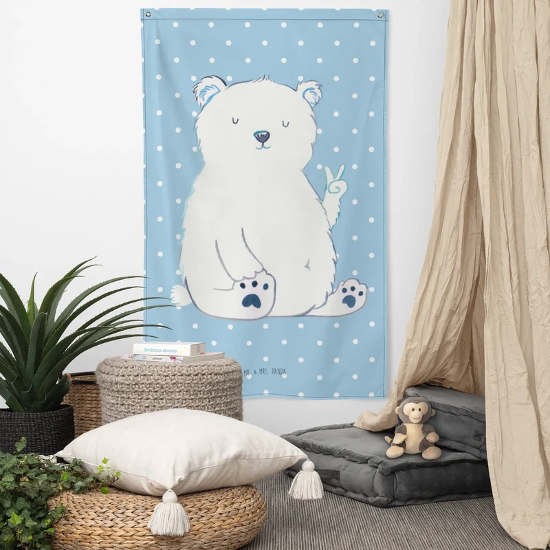 Wandteppich Eisbär Faul