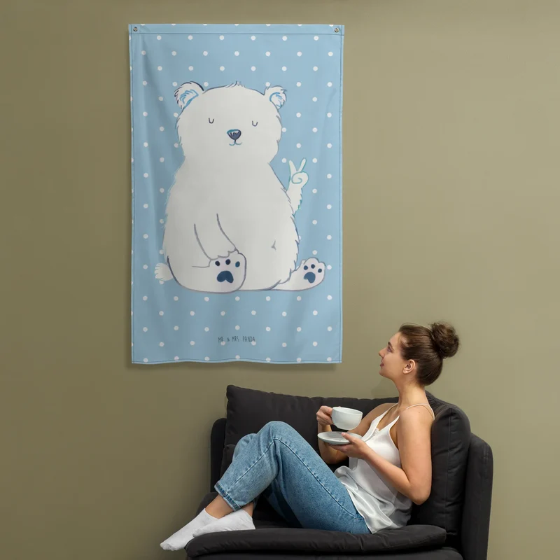 Wandteppich Eisbär Faul