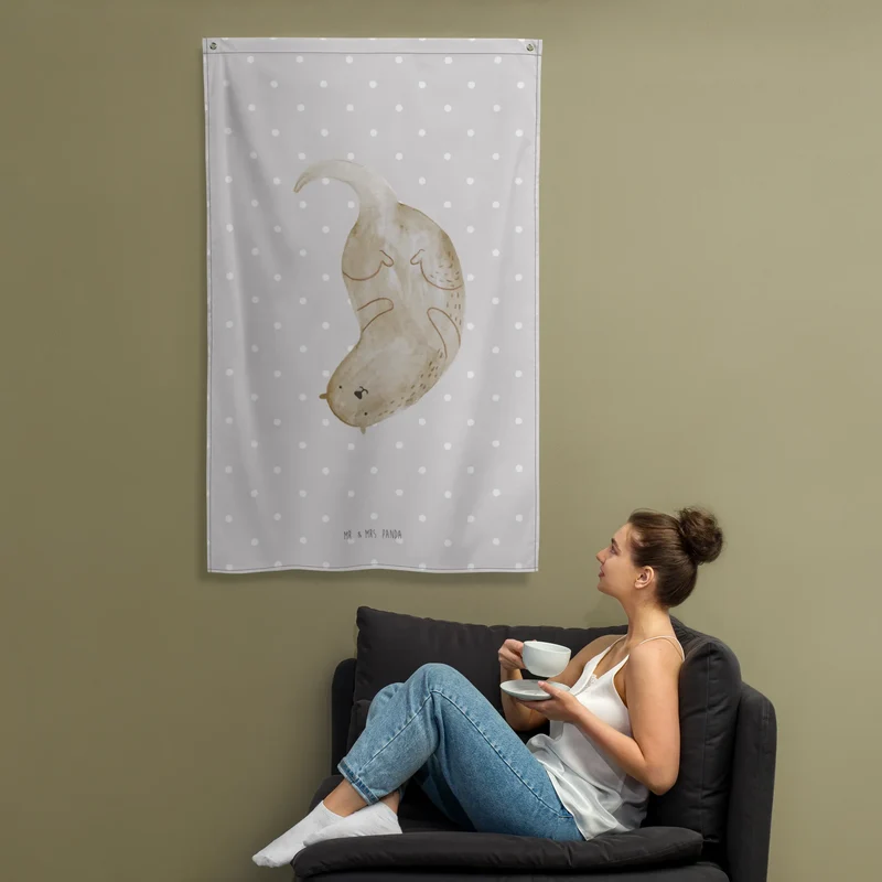 Wandteppich Otter Kopfüber