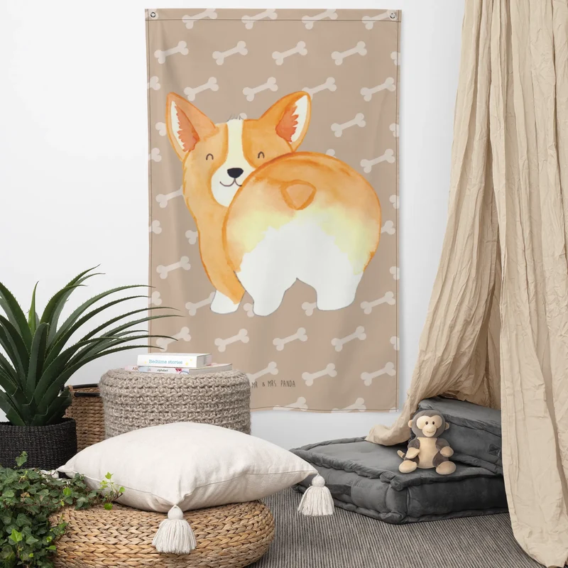 Wandteppich Corgi Po