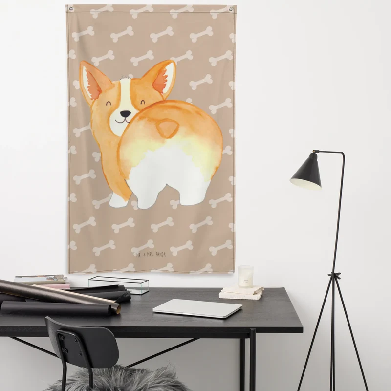 Wandteppich Corgi Po