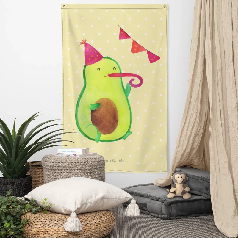 Wandteppich Avocado Party