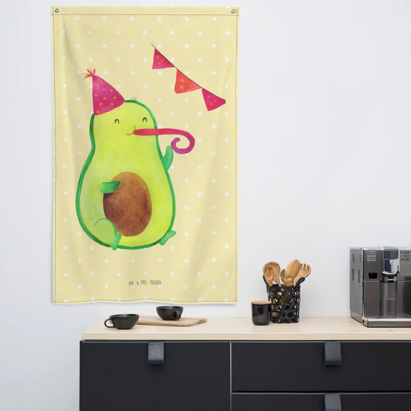 Wandteppich Avocado Party