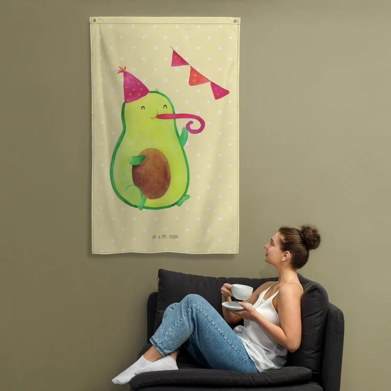 Wandteppich Avocado Party