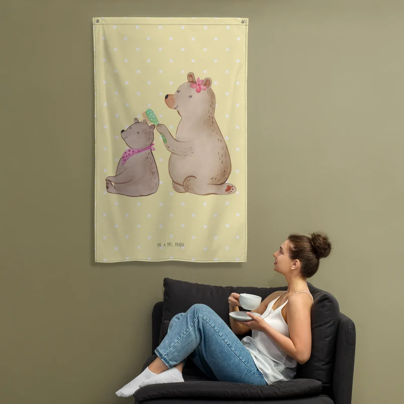 Wandteppich Bär Kind