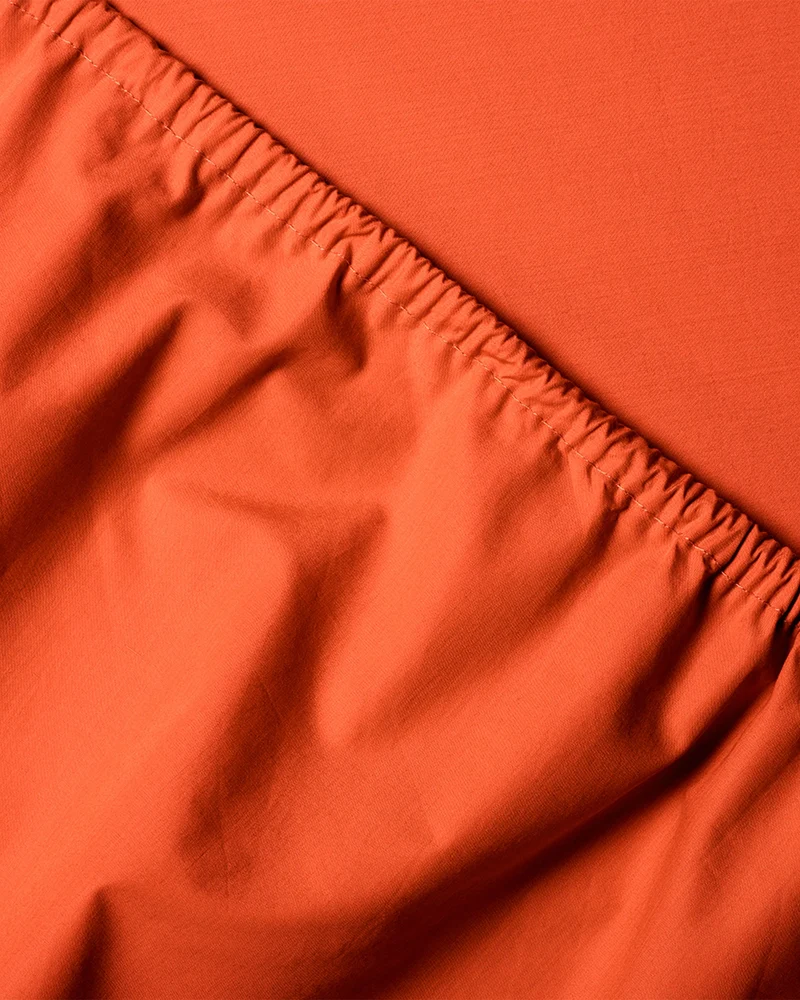 Fitted Sheet Cotton Poppy Orange
