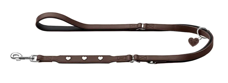 LOVE Set Halsband & Leine | braun/schwarz