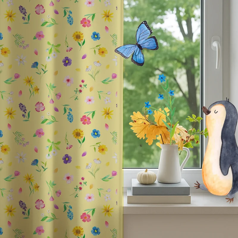 Vorhang Bunte Blumenwiese Muster