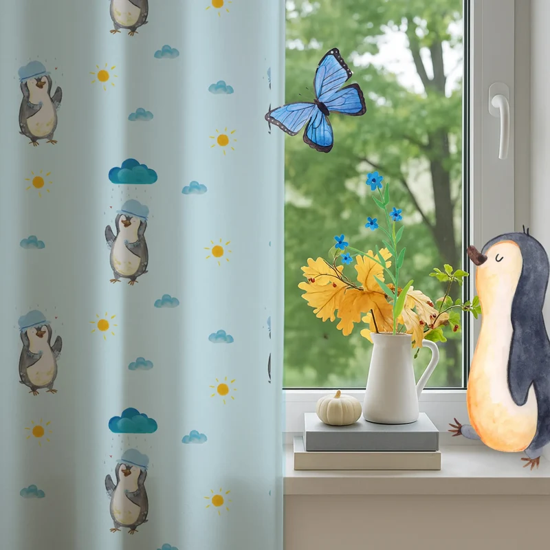Vorhang Pinguin Duschen Muster