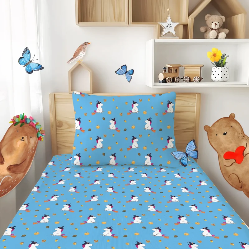 Kinderbettwäsche Einhorn Hexe Muster