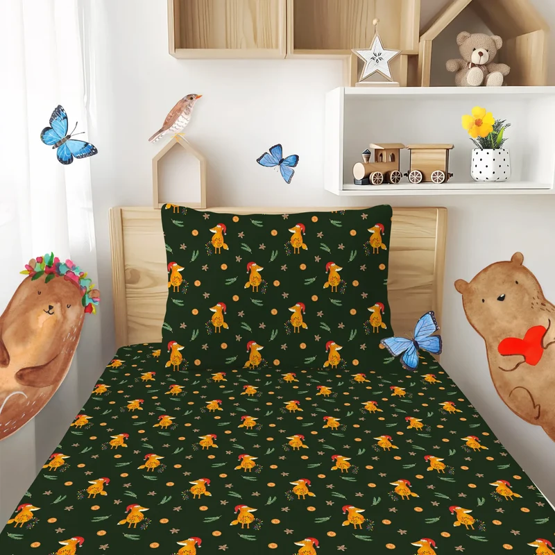Kinderbettwäsche Fuchs Weihnachten Muster