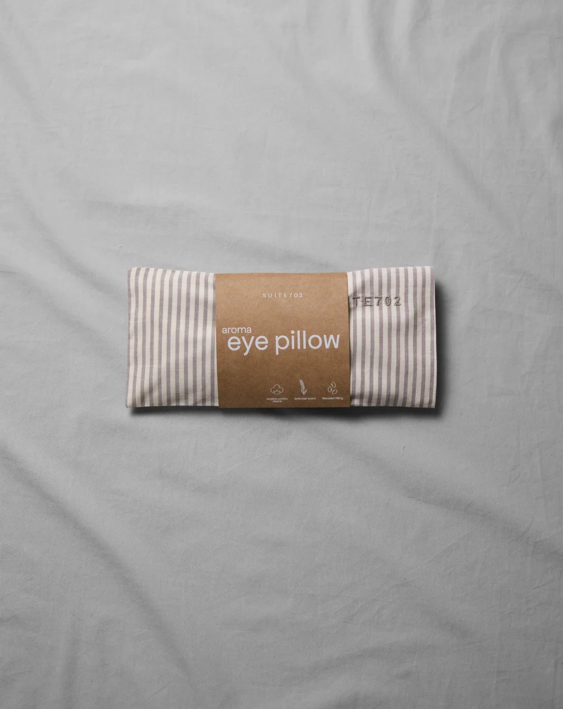 Aroma Eye Pillow Stripe Brown Ecru