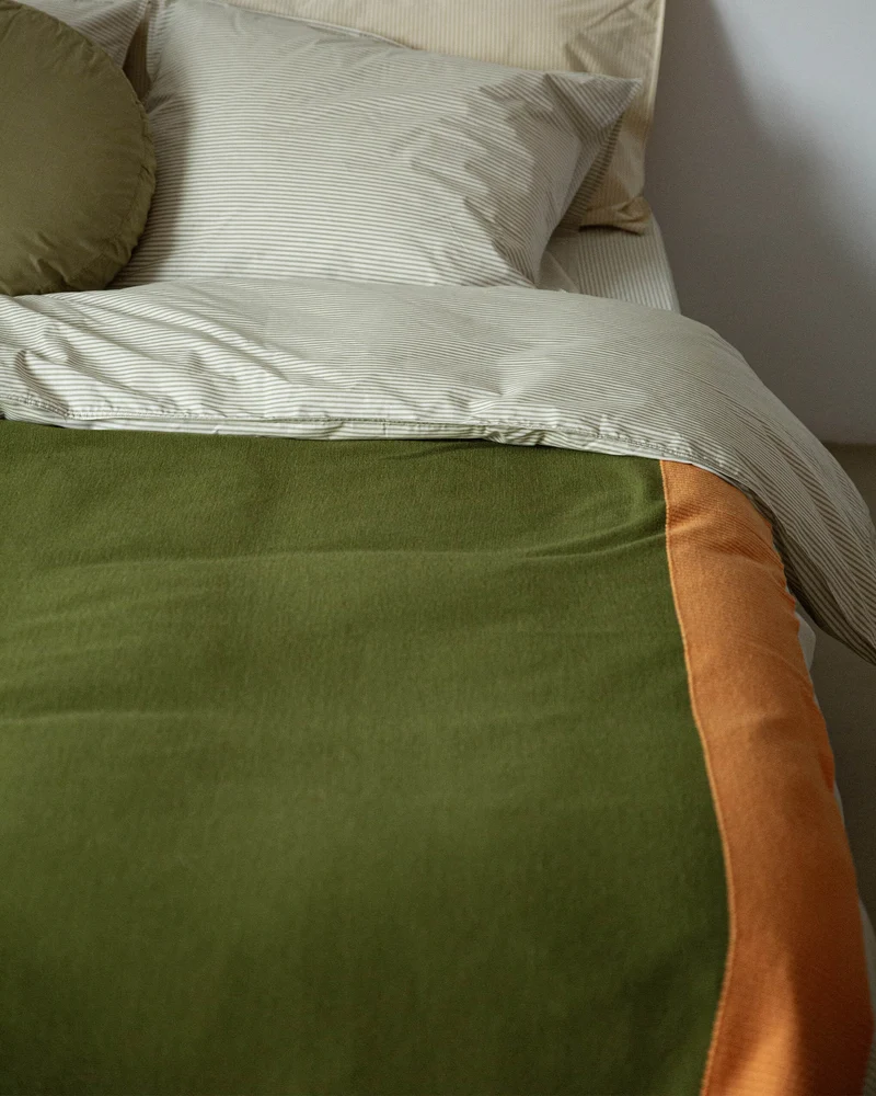 Merino Plaid Green Pink Orange