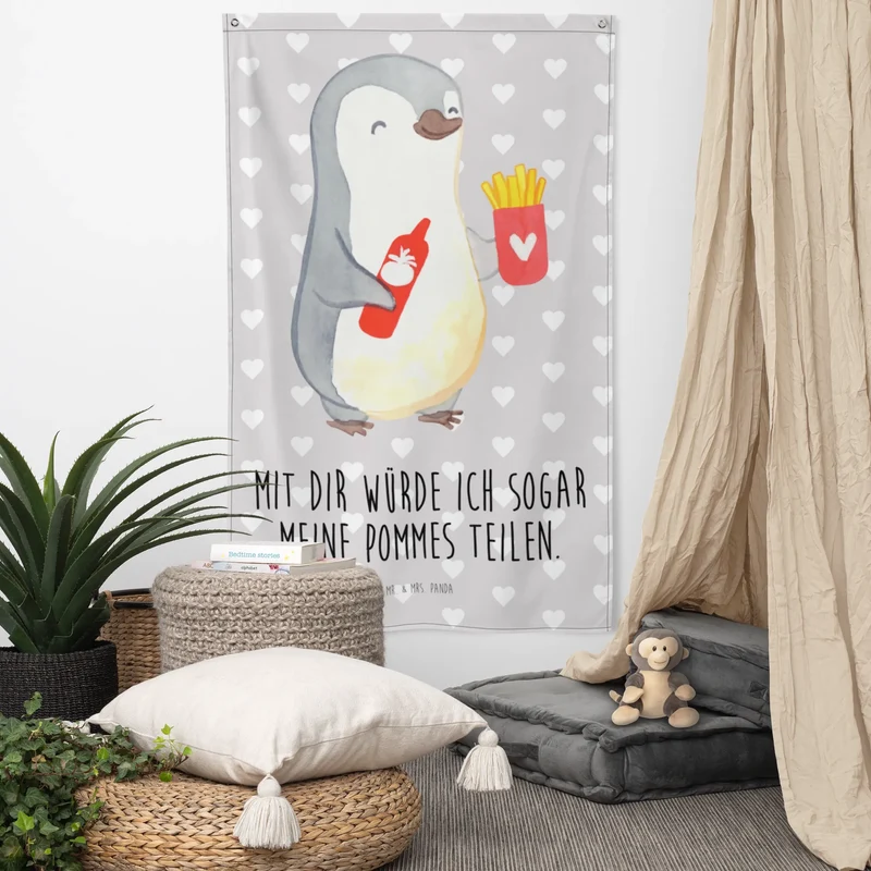 Wandteppich Pinguin Pommes