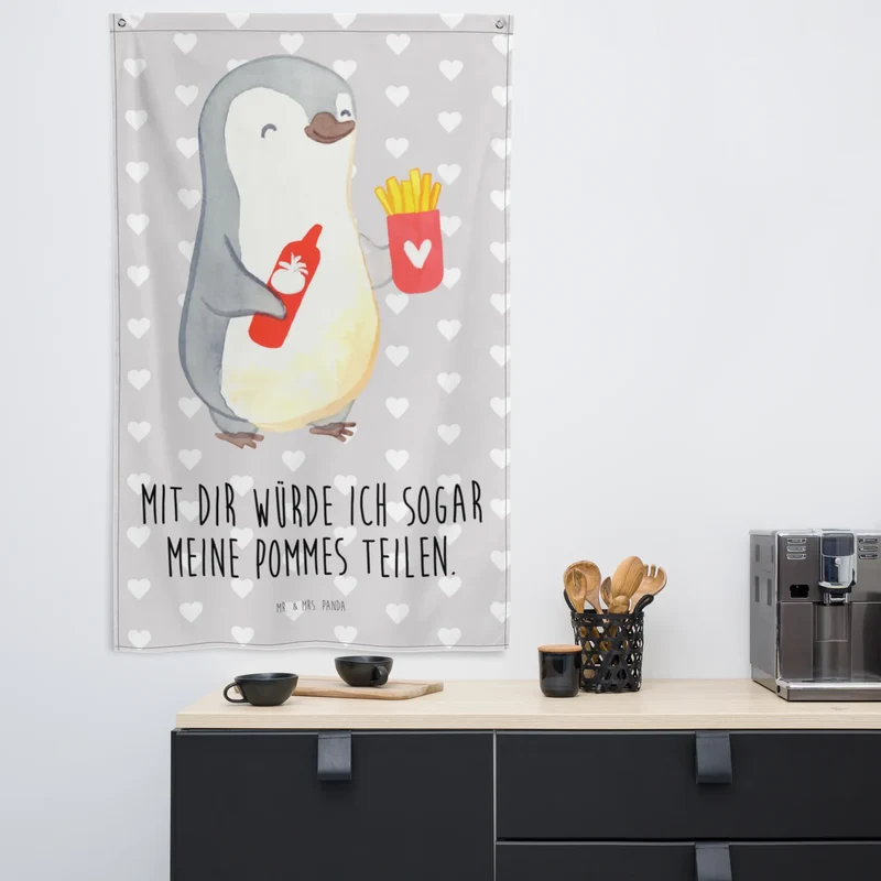 Wandteppich Pinguin Pommes