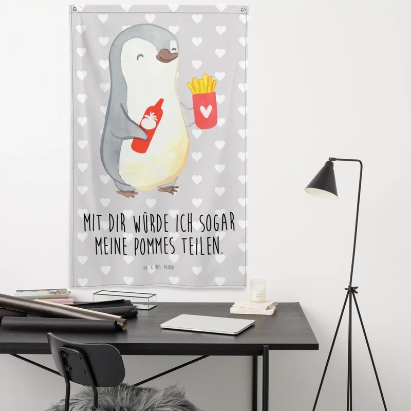 Wandteppich Pinguin Pommes