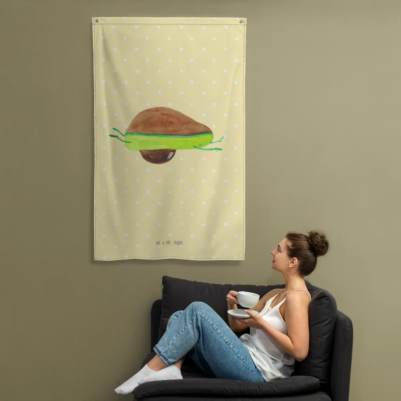 Wandteppich Avocado Yoga