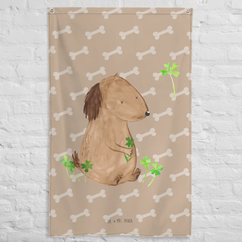 Wandteppich Hund Kleeblatt