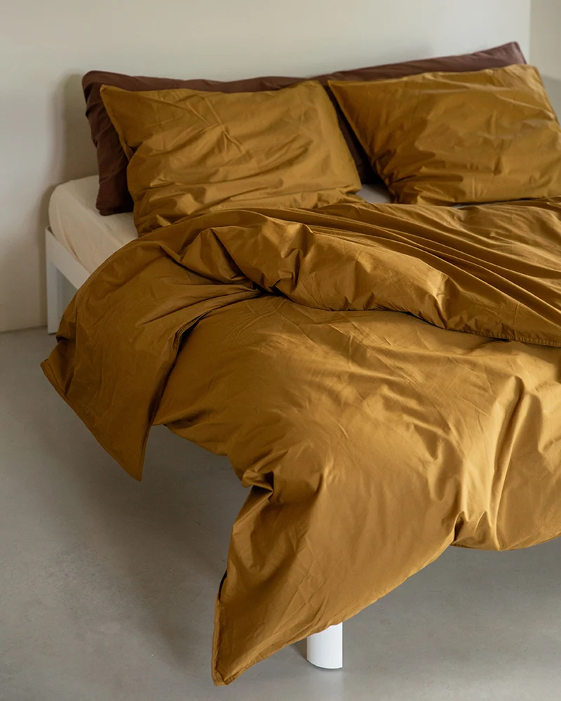 Duvet Cover Cotton Khaki Gold