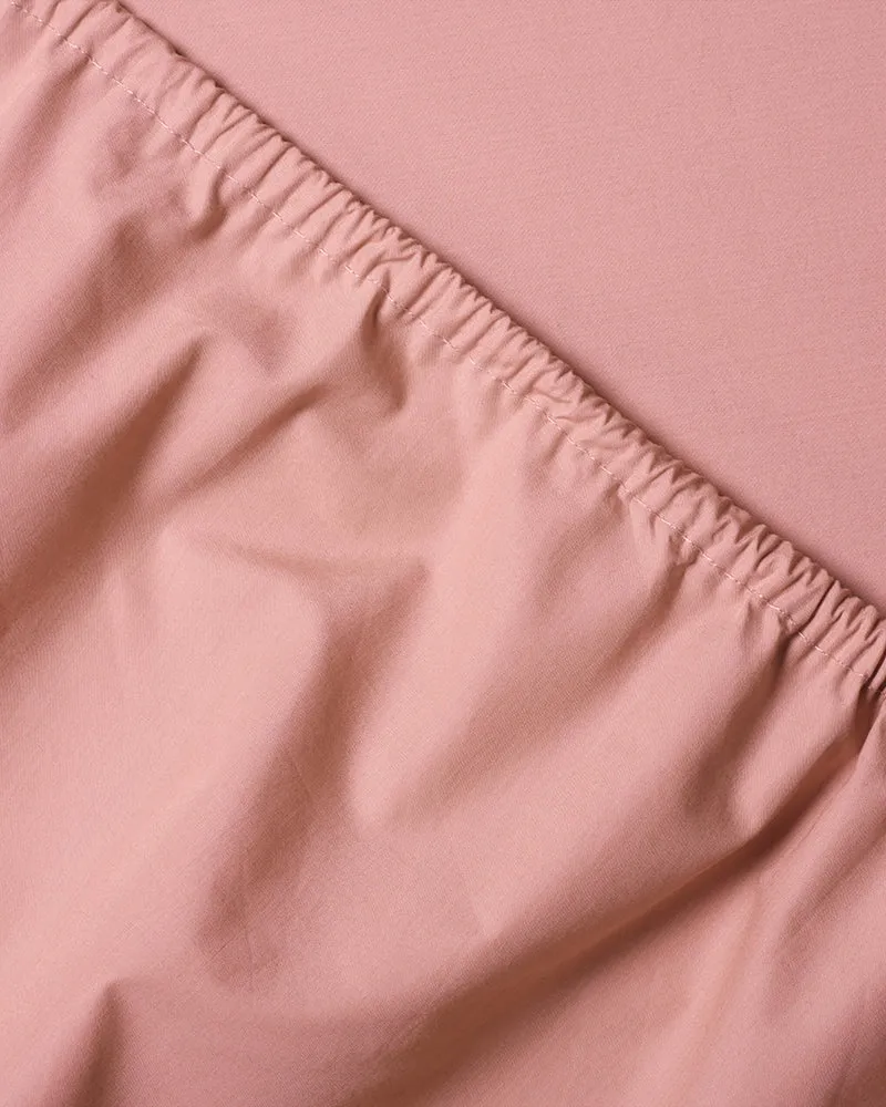 Fitted Sheet Cotton Dusty Rose