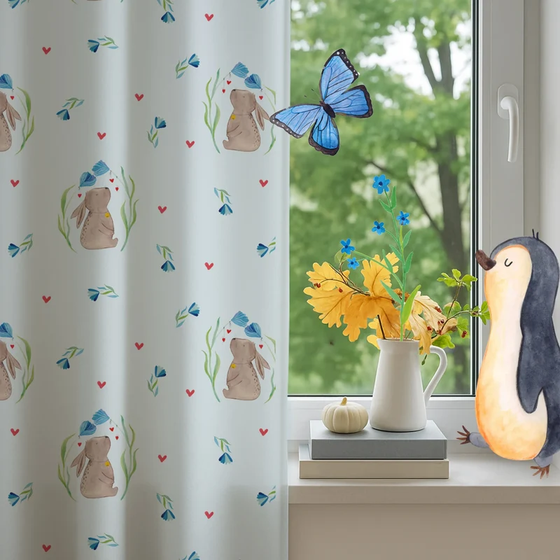 Vorhang Hase Blume Muster