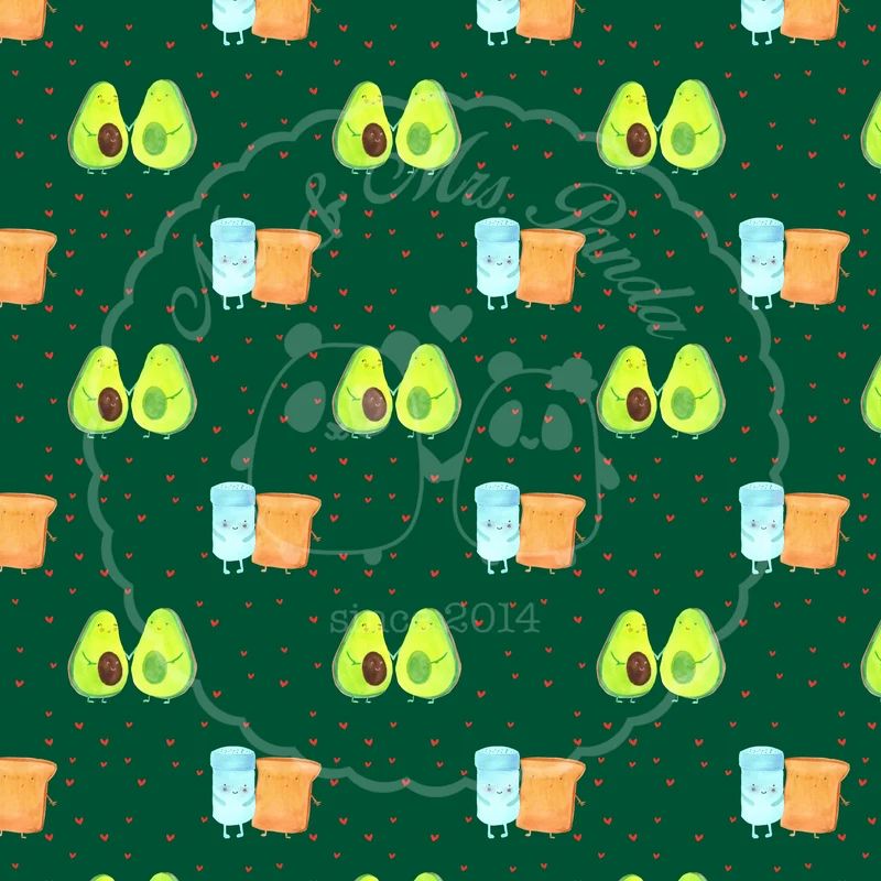 Vorhang Avocado Pärchen Muster