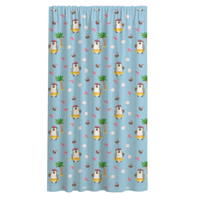 Vorhang Pinguin Kokosnuss Muster