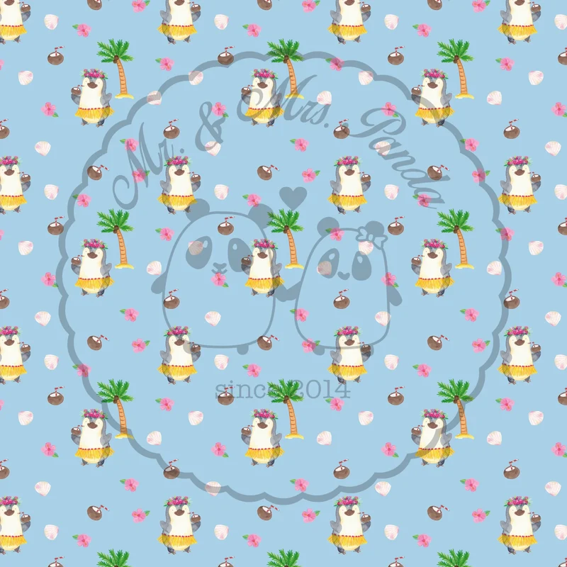 Vorhang Pinguin Kokosnuss Muster